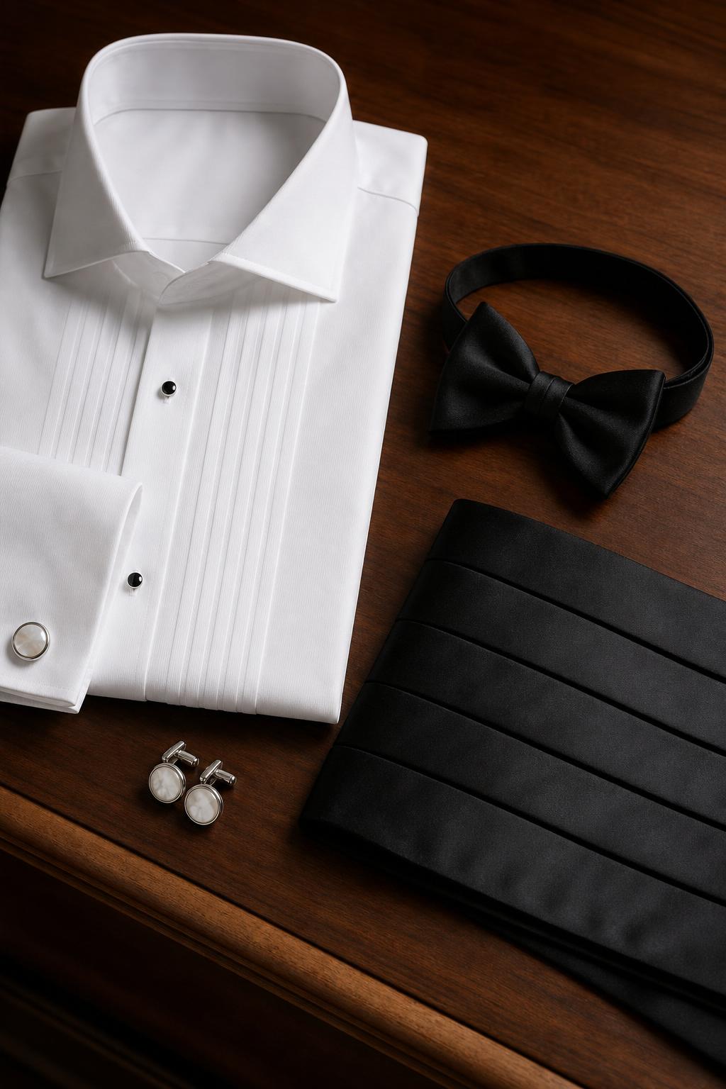 Pack ceremonia hombre: camisa, gemelos y pajarita o fajín — The Spanish Cut Sevilla