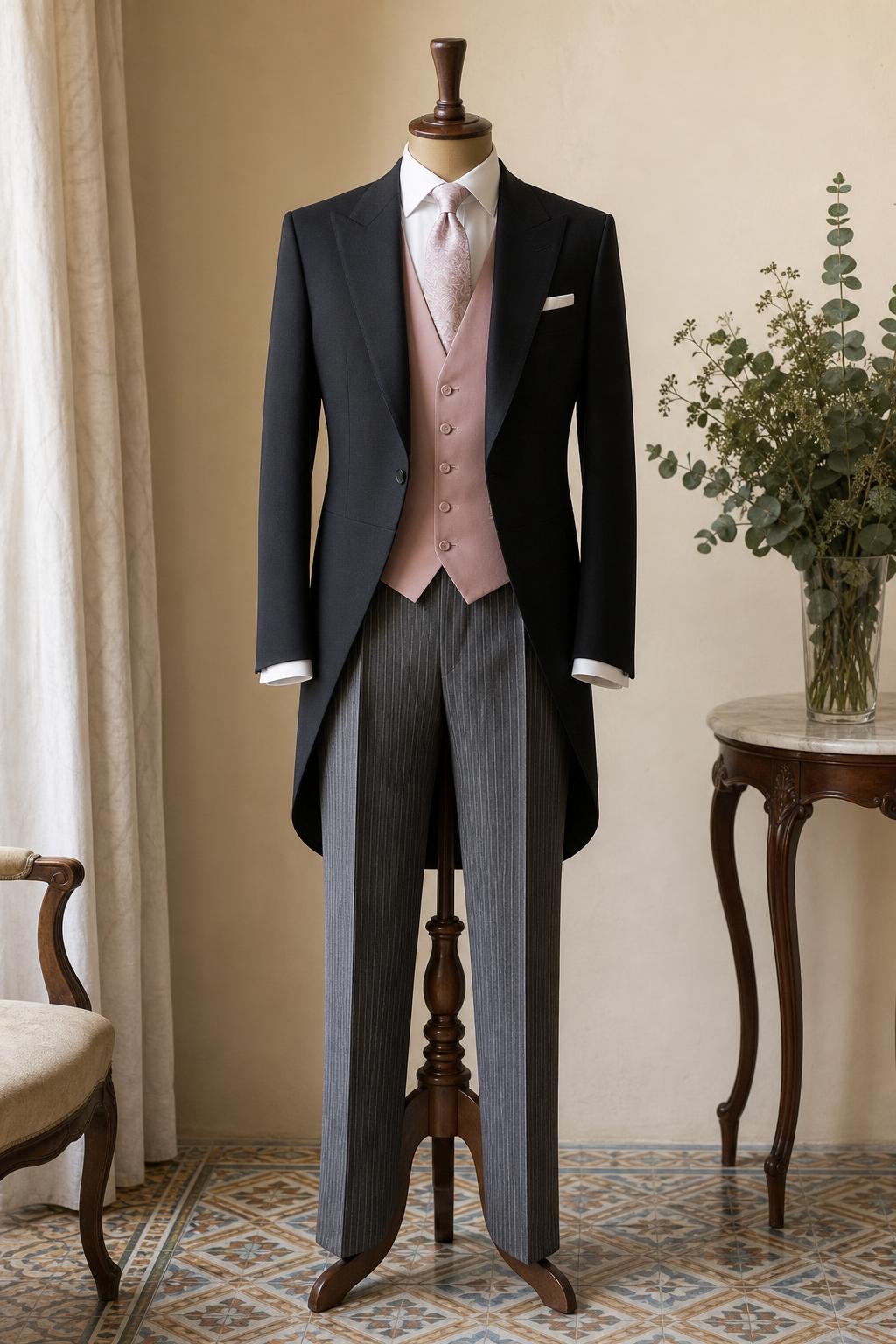 Pack chaqué de ceremonia con camisa y chalequillo de color — The Spanish Cut Sevilla